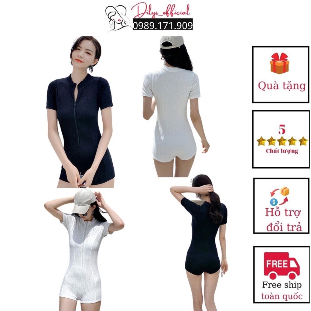 Đồ bơi nữ 1 mảnh đi biển DILYS BK9977, Bikini liền thân khóa kéo phong cách hàn quốc thiết kế trẻ trung, hiện đại