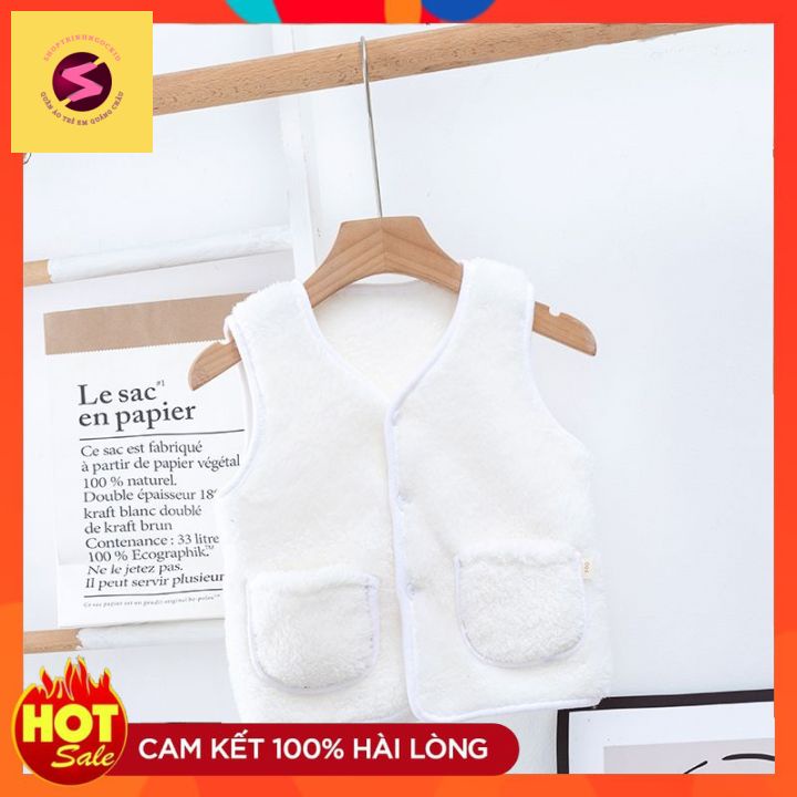 Áo gi lê khoác trẻ em, áo gile hàng quảng châu không rụng lông cho bé trai bé gái