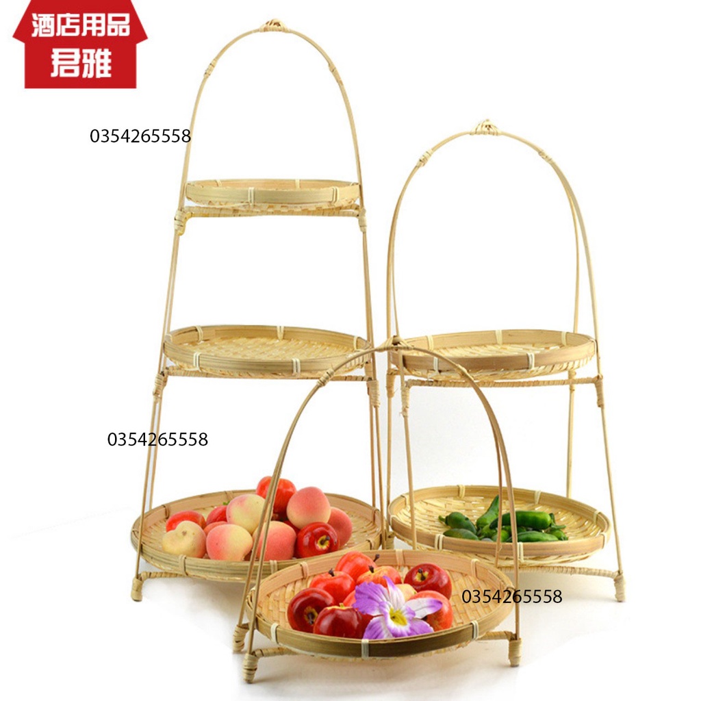 Mẹt tre tầng - trang trí decor