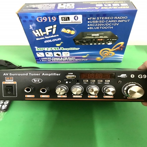 Ampli karaoke mini g919 bluetooth hát karaoke CHẠY ĐIỆN 12V VÀ 220V