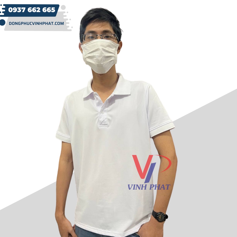 Áo Thun Polo Có Cổ Ngắn Tay Nam Màu Xanh Ya, Màu Trắng Vải Cá Sấu Thoáng Mát, Thấm Hút Tốt - Hình Thật