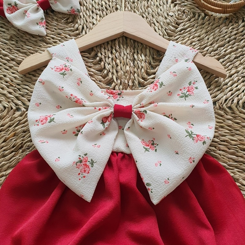 Bodysuit Nơ To Chất Đũi Xốp 𝐍𝐇𝐈́𝐌 𝐗𝐔̀ 𝐊𝐈𝐃𝐒 Cho Bé Gái Sơ Sinh, Đầy Tháng, Thôi Nôi, Sinh Nhật A473