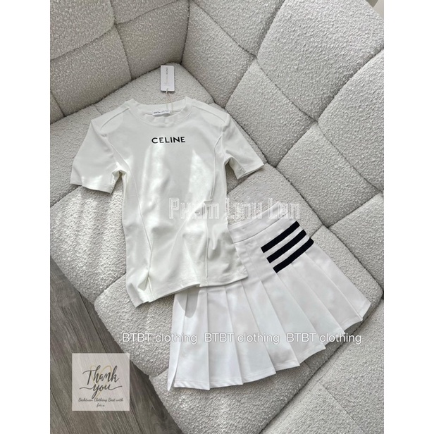 set chân váy sọc kẻ