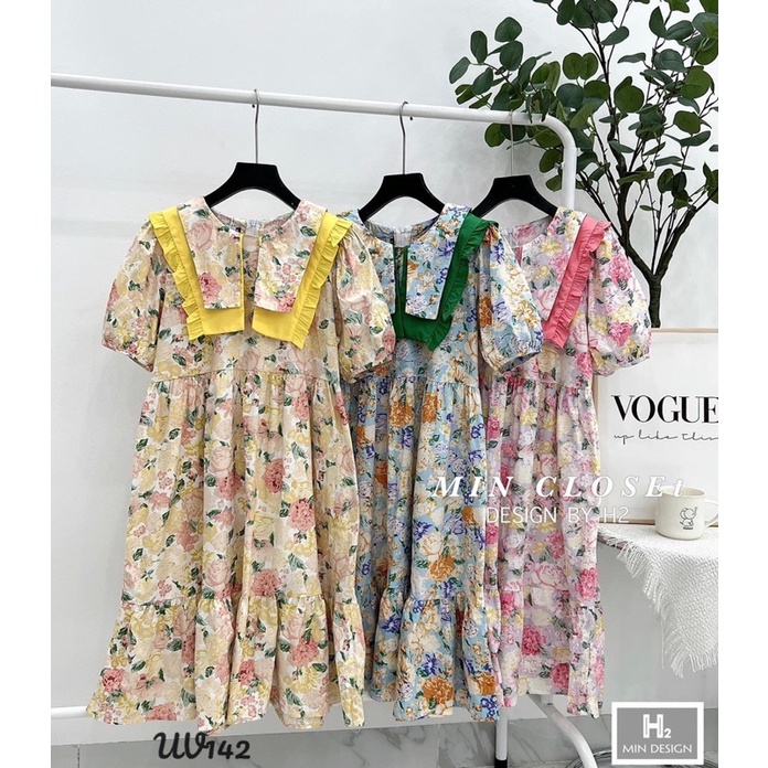 👒👒FREESHIP👒VÁY HOA CỔ VIỀN SIÊU ĐẸP. ẢNH THẬT CHỊ EM NHA