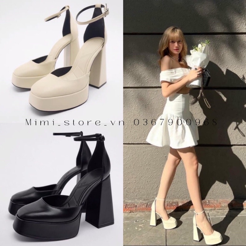 Giày cao gót nữ 12cm đế đúp MARY JANE ZR xuất full box MS-2273