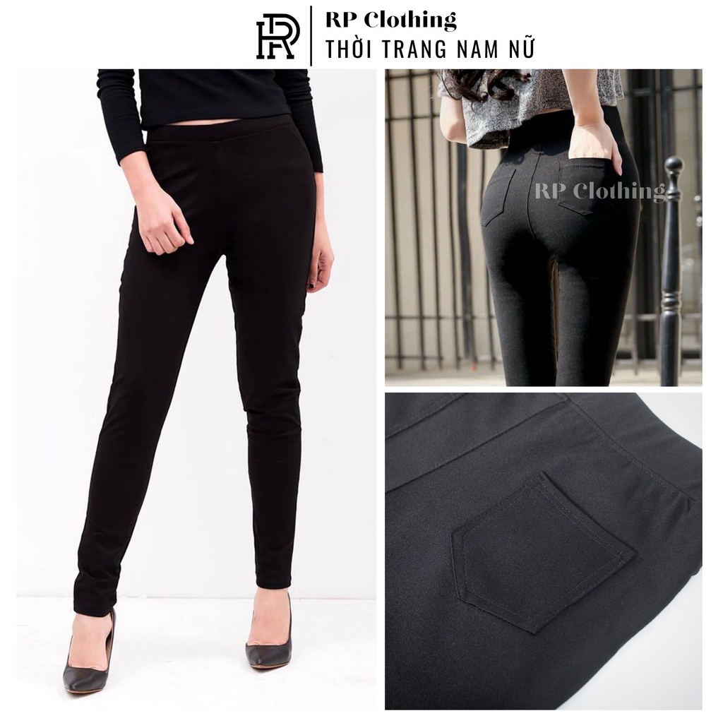 Quần legging dài nữ quần legging nâng mông giữ nhiệt có túi RP Clothing tôn dáng vải cotton dẻo co dãn cạp cao RPLG08