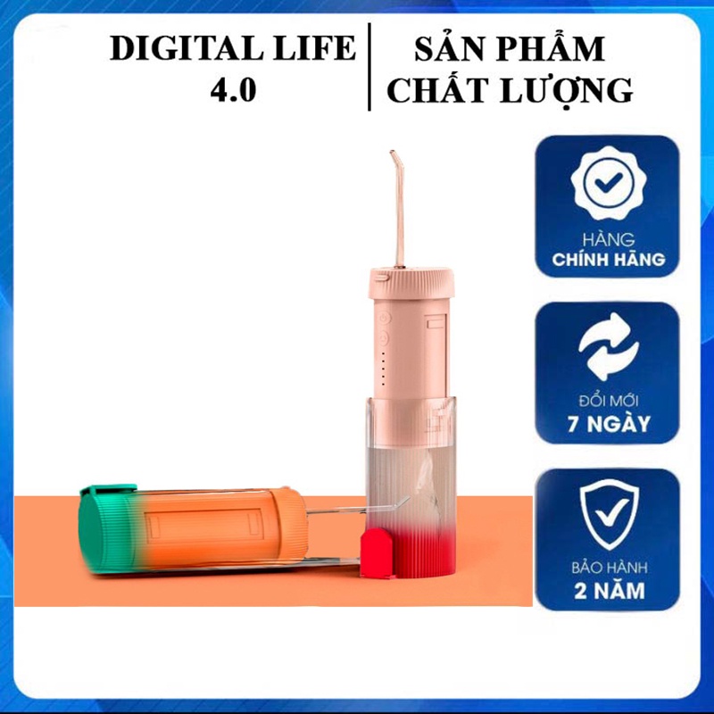 Tăm Nước Cầm Tay Mini Gấp Gọn Bốn Cấp Độ Làm Trắng Răng Máy Tăm Nước Nha Khoa Cao Cấp Vệ Sinh Răng Miệng Chống Thấm Nước