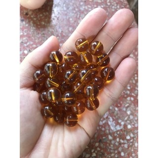 Hdt20 - hạt đá tròn màu hổ phách