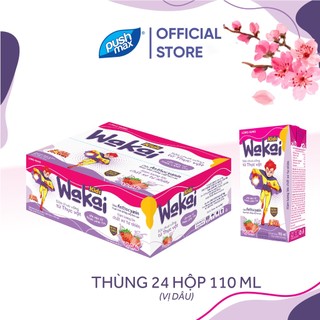 Thùng 24 hộp sữa chua uống cho bé từ thực vật wakai kids dâu