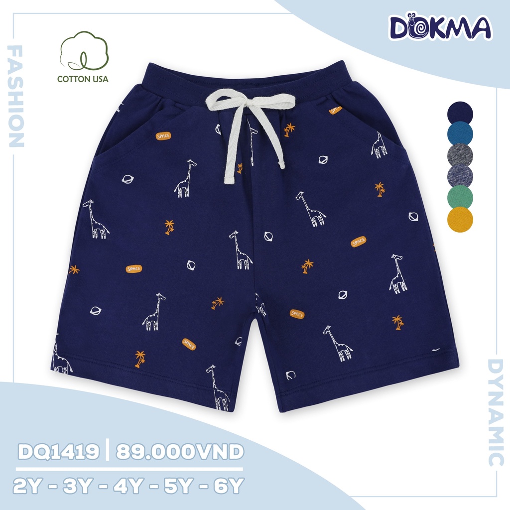 DQ1419 - DQ933 Quần ngố cotton da cá / cotton bé trai Dokma