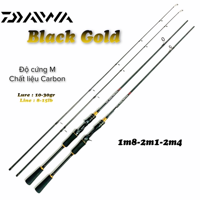 Cần Lure Daiwa Black Gold Đầu Bu Chống Xoắn Máy Ngang + Đứng