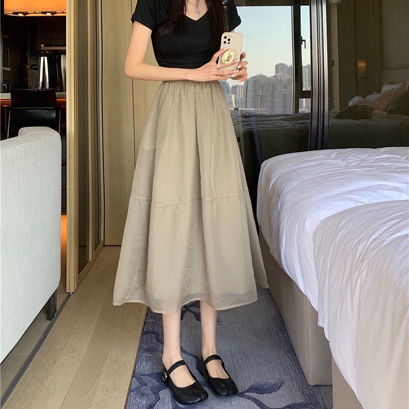 Chân Váy Lưới Dài Lưng Cao Ôm Dáng Phong Cách Mori Hàn Quốc Thời Trang Mùa Hè Hàng Mới Dành Cho Bạn Nữ