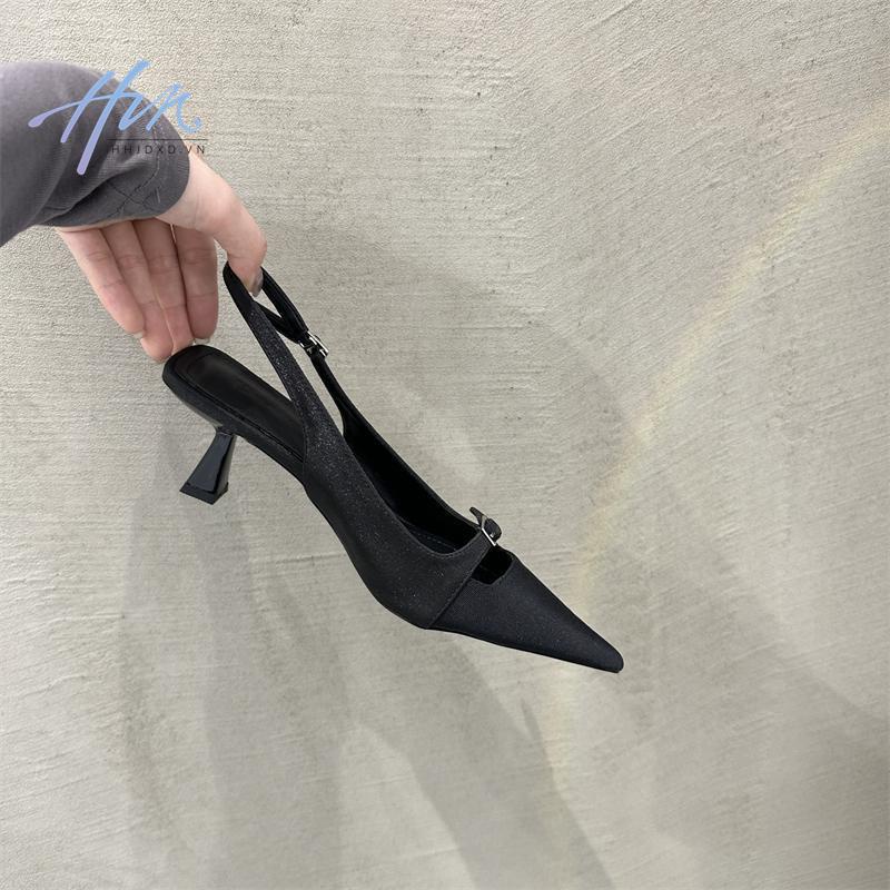 Giày Sandal Hở Ngón Cài Khóa Sau Lưng Thấp Thời Trang Xuân Hè 2023