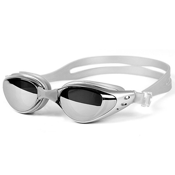 (Màu: Bạc) Kính bơi cận 7.0 độ 6200 tráng gương, chống UV - POKI