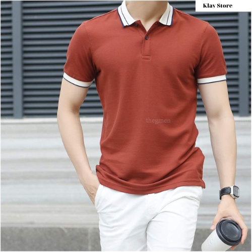 Áo polo nam viền tay và viền cổ Klay Store đẹp chất vài co giãn, form đẹp thời trang Hàn Quốc.