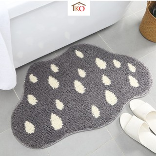 [Size lớn] Thảm lau chùi chân lối đi hình đám mây cute xám ghi 80x50cm