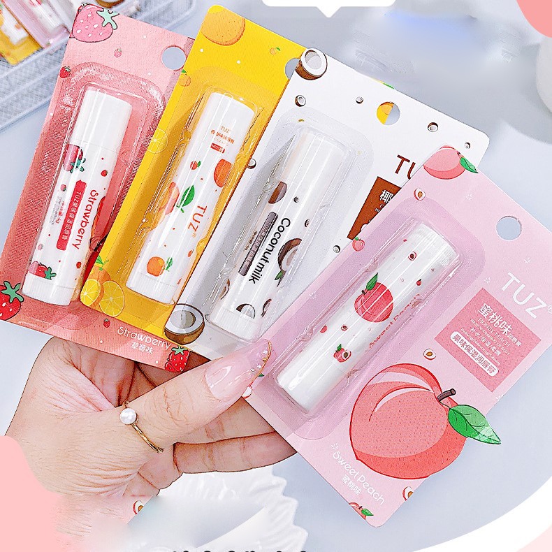 🥟Son Dưỡng Môi Hương Trái Cây Không Màu Cấp Ẩm Chống Nứt Nẻ Cho Nam Nữ