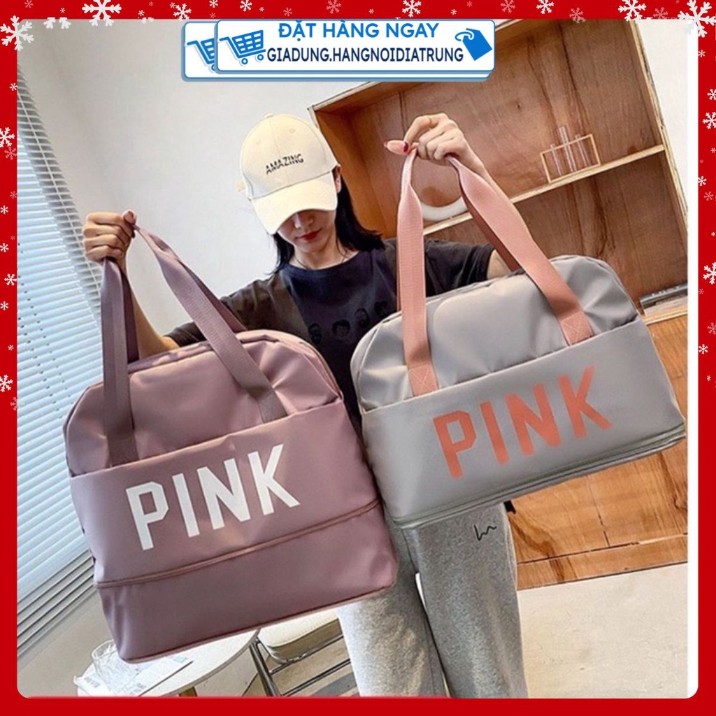 Túi Xách Du Lịch Cỡ Lớn 2 Tầng PINK𝐆𝐈𝐀𝐃𝐔𝐍𝐆.𝐇𝐀𝐍𝐆𝐍𝐎𝐈𝐃𝐈𝐀𝐓𝐑𝐔𝐍𝐆 Túi Du Lịch Đa Năng Nam Nữ Sang Trọng, Balo Chống Thấm Nước
