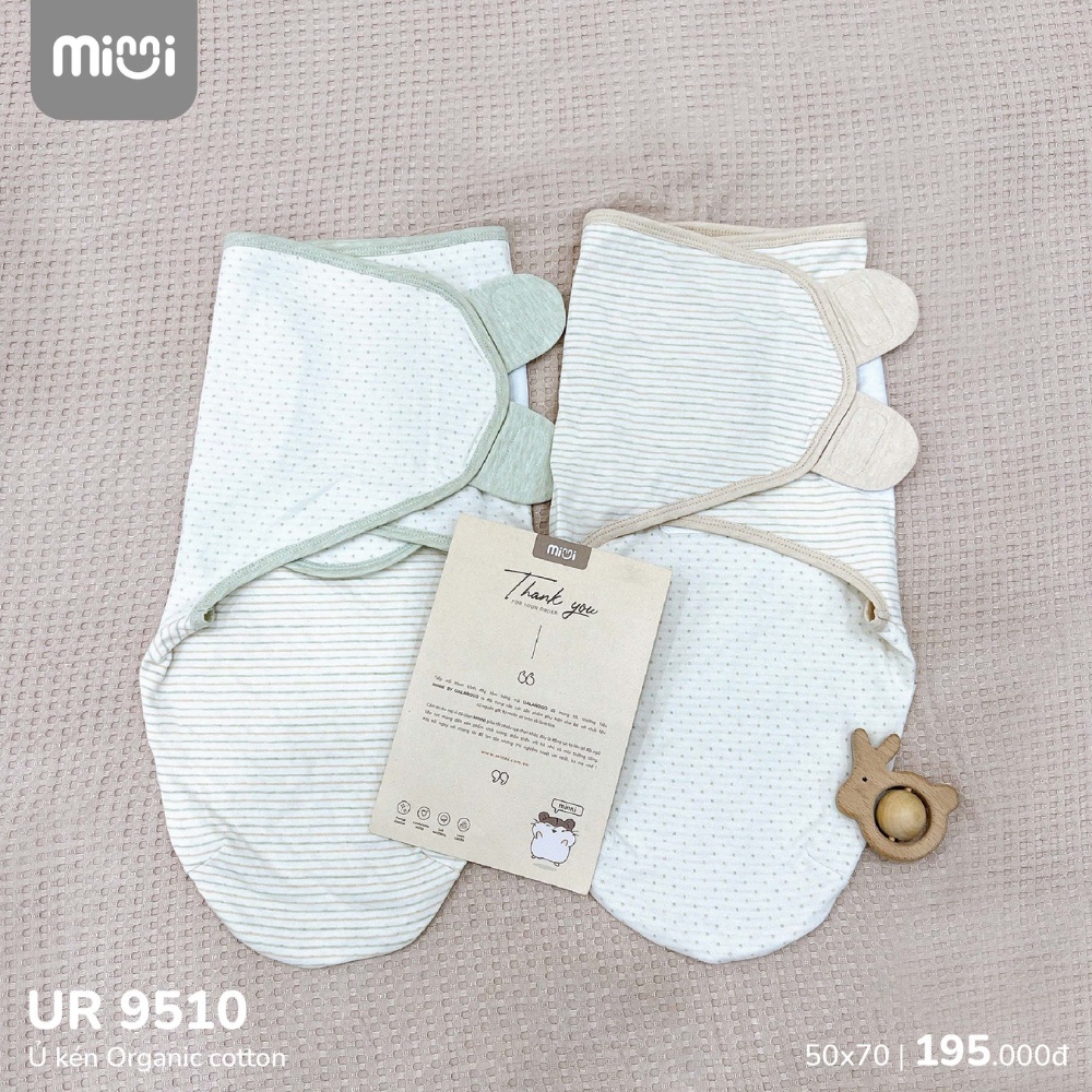 Ủ kén sơ sinh cho bé Ualarogo vải Organic Cotton mềm mại thoáng khí thấm hút giữ nhiệt dán ủ ấm cơ thể bé 9510