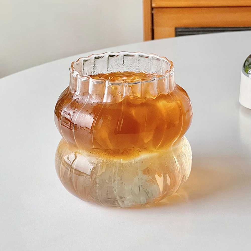 Cốc Thủy Tinh Uống Cà Phê / Sữa Chịu Nhiệt Cao Họa Tiết Kẻ Sọc Phong Cách Mỹ