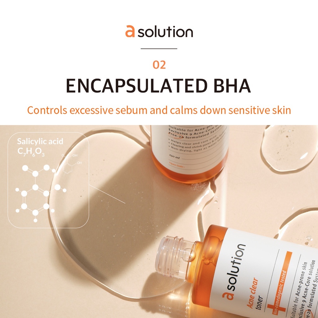 Nước Cân Bằng Hỗ Trợ Giảm Mụn A Solution Acne Clear Toner 150ml/5oz For Acne-Prone Skin K-beauty 150ml