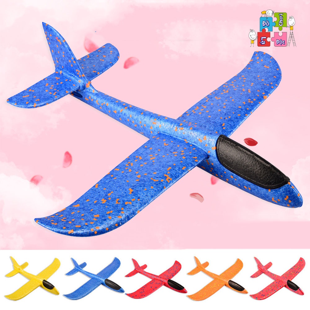 Đồ chơi máy bay xốp cỡ lớn 48cm có đèn LED phát sáng ném tay vui nhộn