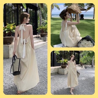 Váy Maxi Hở Lưng Buộc Nơ Đi Biển