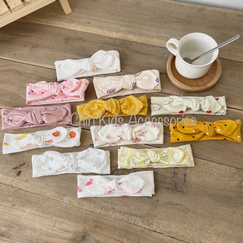 Turban nơ cho bé vải co giãn 4 chiều loại đẹp