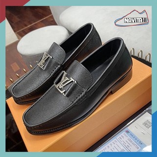 Giày lười nam, giày loafer da thật LV cao cấp bản đẹp đế cao su đúc Fullbox thẻ bill. [ Bảo hành nổ da bong đế ]