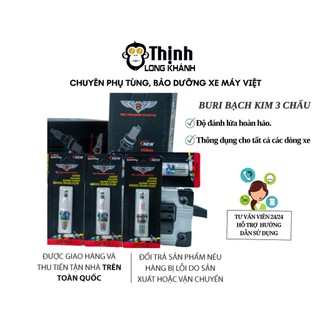 Bugi xe máy bạch kim ba chấu + Dây tăng áp lắp cho nhiều dòng xe