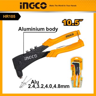 Ingco kềm rút rivet 10'' đầu đinh tán di động và cờ lê hr105