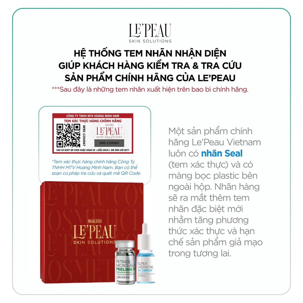 Peel Da Vi Tảo Retinol Le'peau - Giúp da trắng sáng mịn màng, mờ nám, mờ thâm