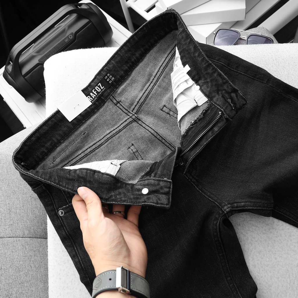 Quần jean nam dài form slimfit chất vải co giãn thoải mái RAFOZ 121 Xám wash - 220270