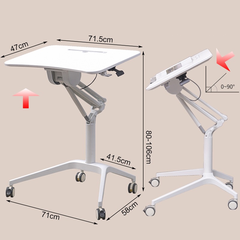 Bàn làm việc gấp gọn điều chỉnh nâng hạ thông minh - Bàn laptop, Bàn đứng làm việc văn phòng, giảng đường màu trắng đẹp | BigBuy360 - bigbuy360.vn