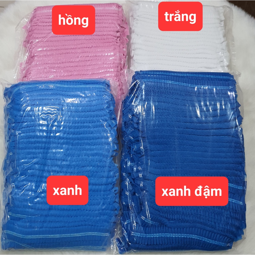 Mũ y tế co giãn thoáng khí, mũ con sâu dùng trong spa 100 cái 1 bịch.