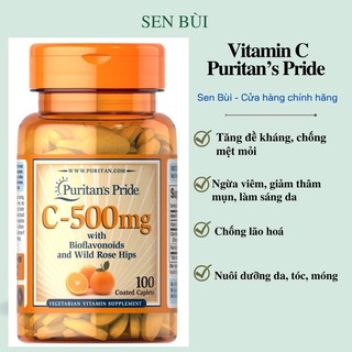 Viên uống bổ sung VitaminC Puritan’s Pride Vitamin C 500mg 100viên Purian Pride
