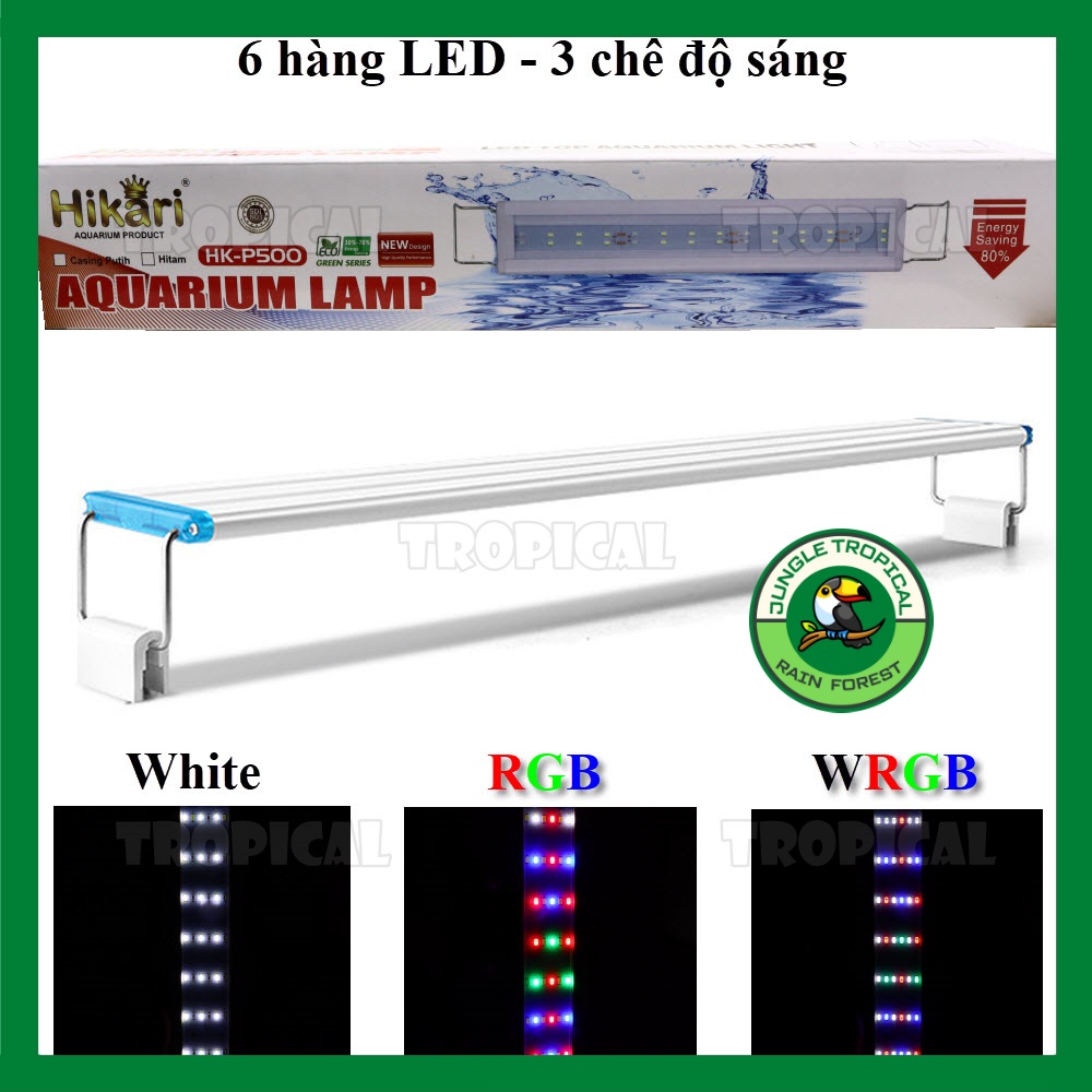 Đèn LED hồ cá thủy sinh WRGB Hiraki HKP 400 - 6 hàng bóng - dài 30 cm - 40 cm - 50 cm - Đổi 3 chế dộ màu
