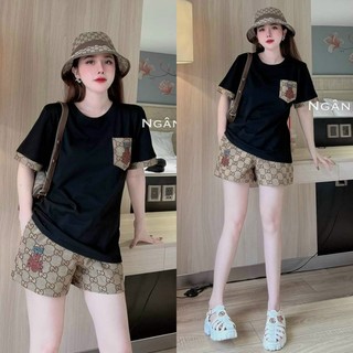 sét bộ short thêu