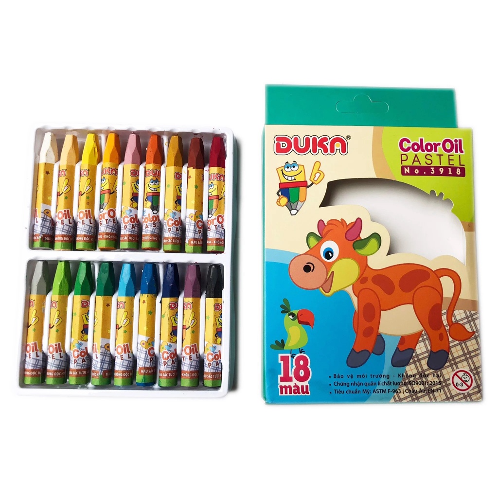 Sáp Màu - Bút Sáp Dầu Color Oil Pastel DUKA - Hộp Giấy