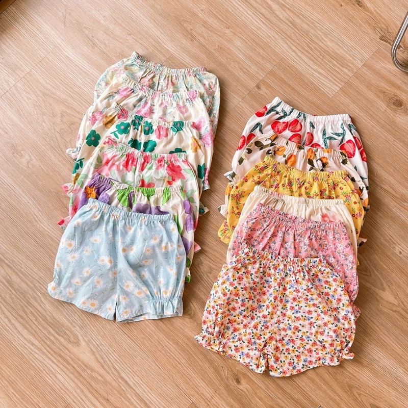 XẢ KHO LẺ SIZE  quần đùi cotton bé gái, mặc hè cực mát, đủ size 8-26kg