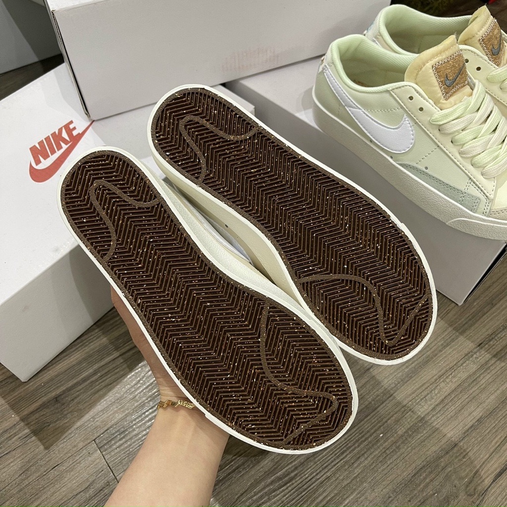 Giày blazer kem xanh low 77 cao cấp