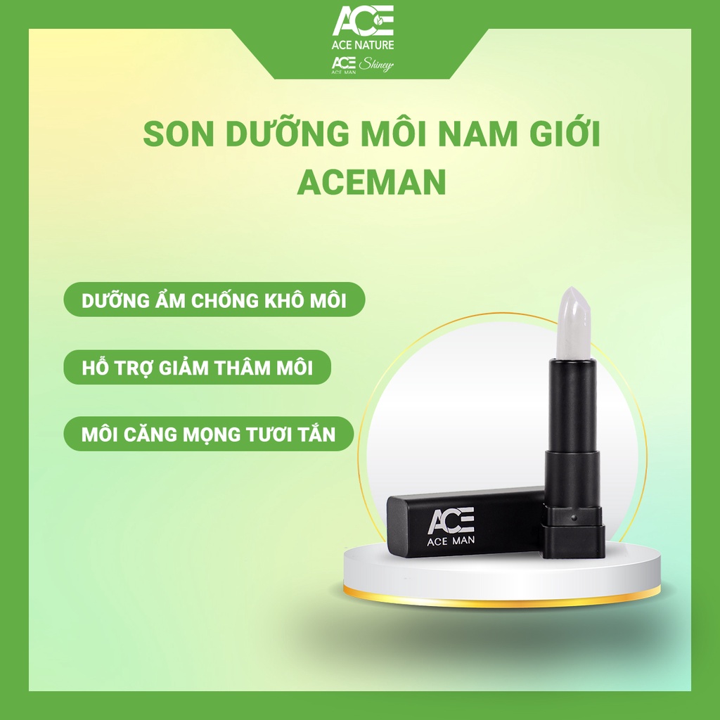 Son dưỡng môi dành cho nam giới ACEMAN 4g dưỡng ẩm chống khô môi ngừa thâm, giúp môi căng mọng tươi tắn