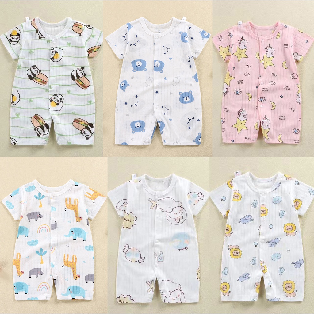 Bộ body cộc tay cho bé trai bé gái sơ sinh vải cotton mềm mịn, hàng Quảng Châu cao cấp _ BD60