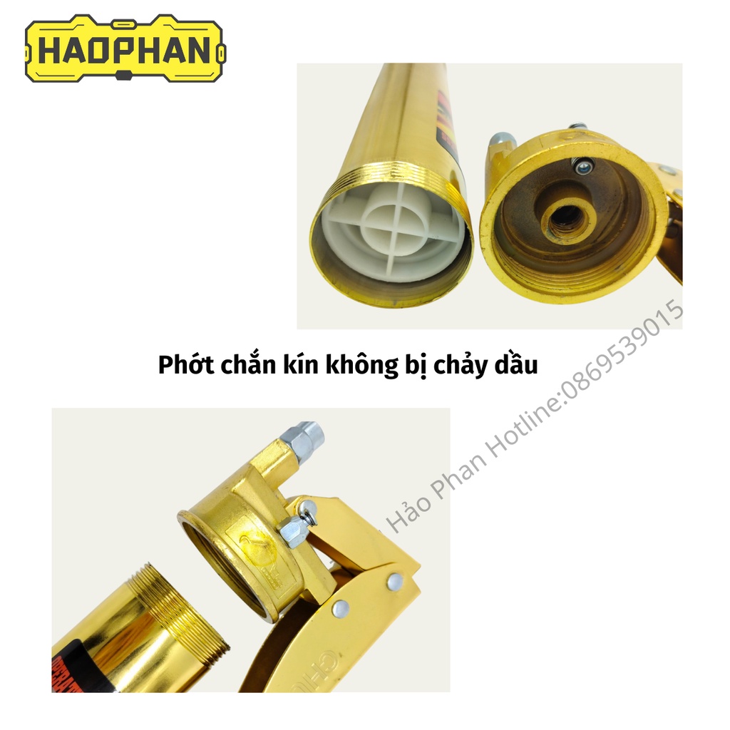 Bơm mỡ, Bơm mỡ cầm tay, Súng bơm mỡ 2 ty xilanh piston 900cc, bơm mỡ sâu chuyên dụng cao cấp