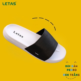 Dép bản ngang LETAS nam cao cấp mềm mại Pe01 đen trắng