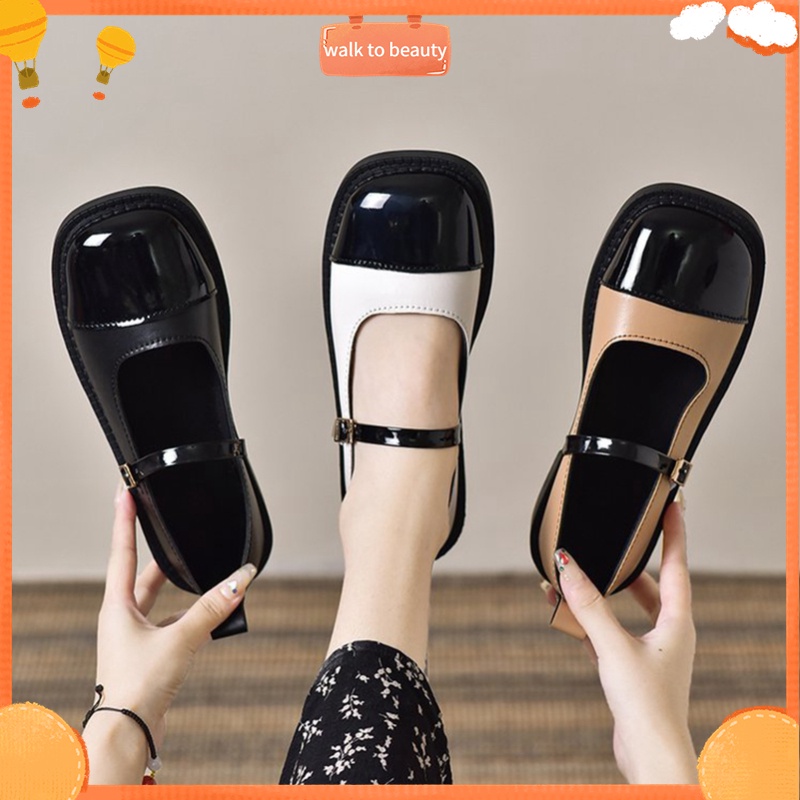 Giày búp bê nữ giày da Lolita Vintage Mary Jane 3 màu tùy chọn walk to beauty