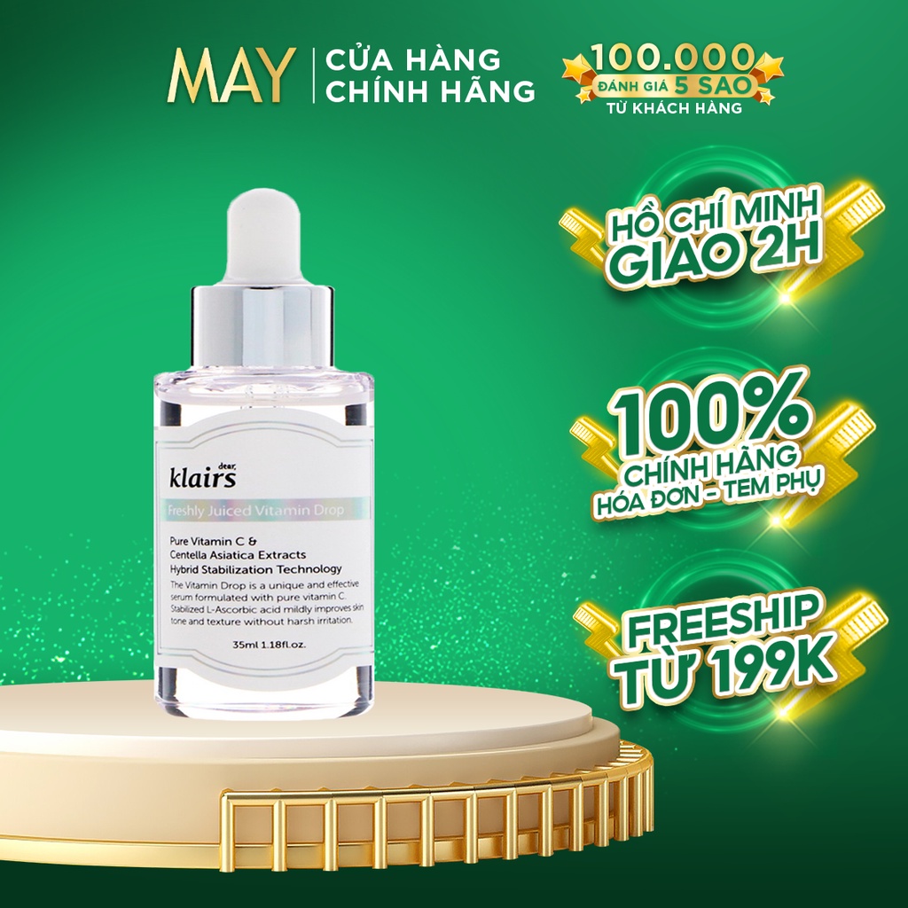 Tinh Chất Serum Dear, Klairs Vitamin C Drop Freshly Juiced Trắng Da & Mờ Thâm 35ml