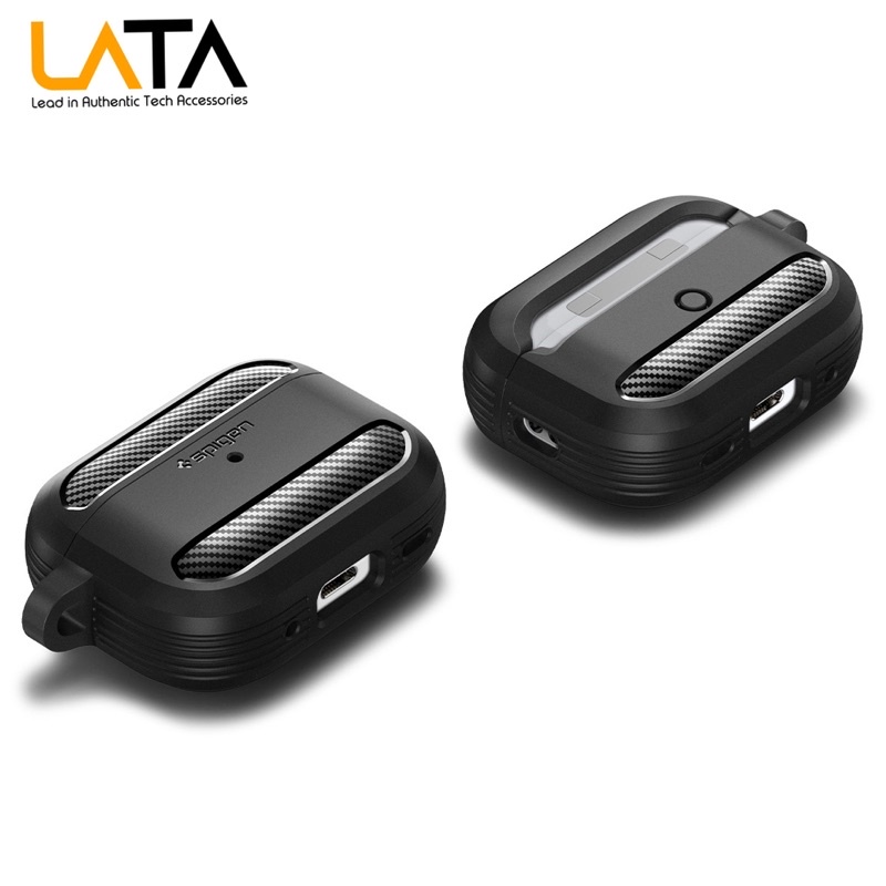 ỐP LƯNG SPIGEN APPLE AIRPOD PRO 2 / AIRPOD 3 RUGGED ARMOR MATTE BLACK- mới 100% bảo hành chính hãng hãng 12 tháng