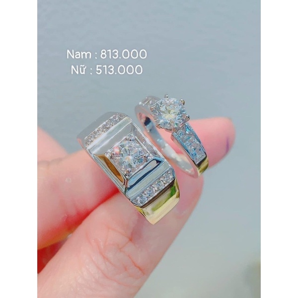 cặp nhẫn bạc PNJ