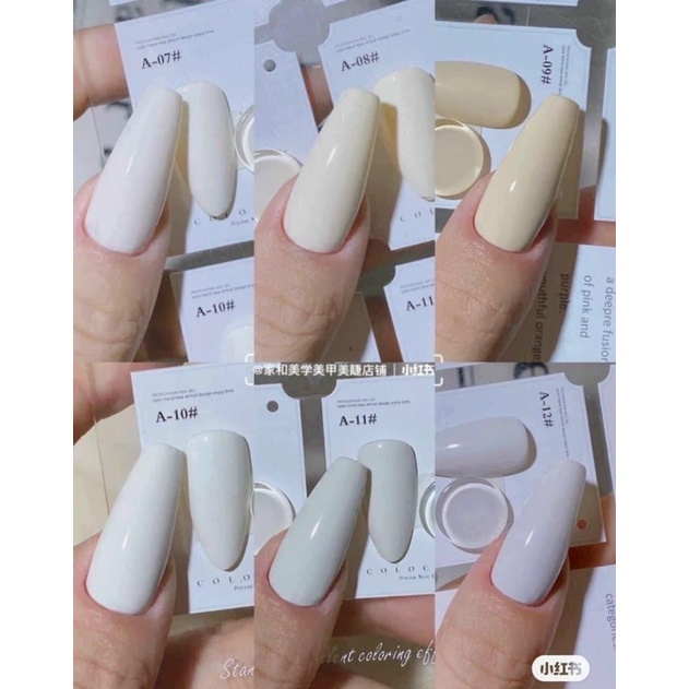 Set 9 màu sơn trắng, trắng ánh trai, trắng ngà, thạch gạo Very Good siêu mịn mướt Tặng kèm bảng màu N.P Nails